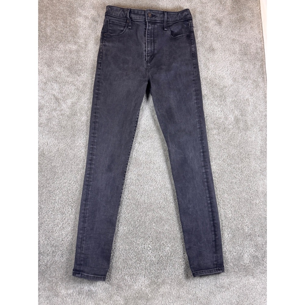 Abercrombie & Fitch Super Skinny High Rise Jeans Faded Black Size 27 4R Womens